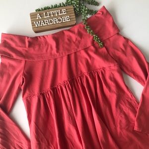 Anthro Saturday Sunday Coral Open Cowl Neck Tunic